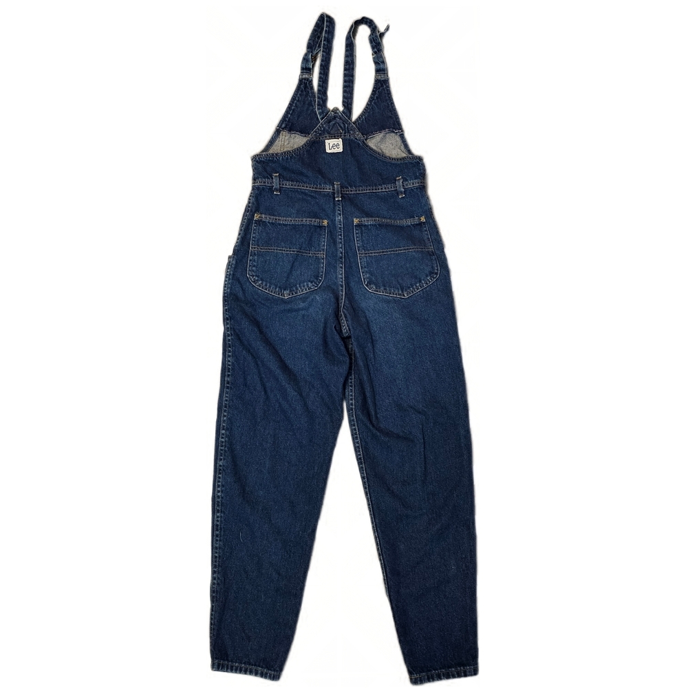 Vintage Lee Womens Denim Bib Overalls Button Front Taper Leg Size 3 Made In USA - Picture 4 of 12